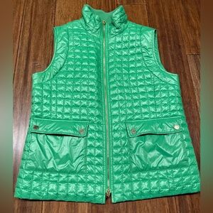 Tory Burch Green Quilted Puffer Vest